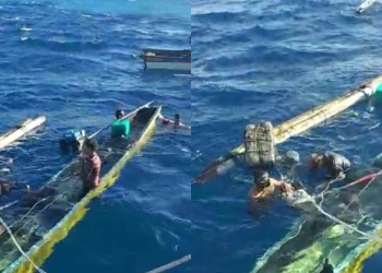 Evakuasi tiga nelayan yang tenggelam setelah perahu yang ditumpangi mengalami kerusakan.