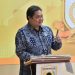 Ketua Umum Partai Golkar Airlangga Hartarto saat menghadiri peluncuran Golkar Institute Training App di Jakarta, Senin (13/6/2022).