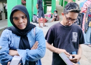 Pihak keluarga melalui kuasa hukum, Siti Magfirah Makmur (kiri), Selasa (7/6/2022). (Foto: Putra/Gopos)