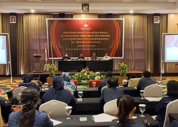 Latihan Dasar Tata Kelola Pemilu bagi PNS di lingkungan Sekretariat KPU Provinsi dan KPU Kabupaten/Kota se-Gorontalo, Selasa (21/6/2022). (hasan/gopos)