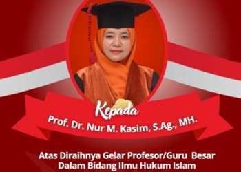Prof. Dr. Nur M. Kasim, MH berhasil meraih gelar guru besar sesuai dengan SK Menteri Pendidikan, Kebudayaan, Riset dan Teknologi Nadiem Makarim tertanggal 2 Juni 2022. (istimewa)
