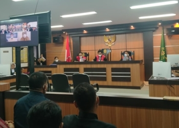 Sidang kasus investasi bodong yang dilaksanakan di Pengadilan Negeri Gorontalo, Kamis (9/6/2022) (muhajir/gopos)