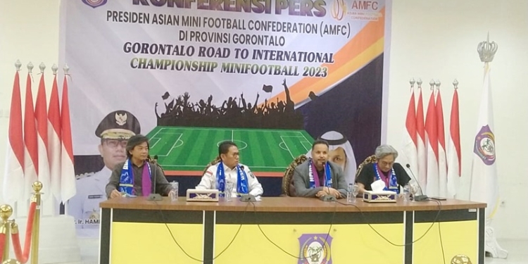 Konferensi pers  International Championship Mini Football 2023 di Gorontalo, Selasa (28/6/2022) (muhajir/gopos)