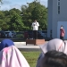 Rektor UNG Dr. Ir. Eduart Wolok, ST,MT saat memberikan sambutan pada apel korpi di lingkungan UNG, Jumat (17/6/2022) (Dok. UNG)