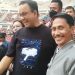 Bupati Gorontalo, Nelson Pomalingo sangat antusias saat bertemu Gubernur DKI Jakarta Anies Baswedan saat menghadiri peresmian Jakarta Internasional Stadium (JIS), Ahad (24/07/2022).