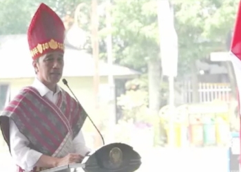 Presiden Jokowi saat berpidato di acara Puncak Peringatan Hari Keluarga Nasional ke-29 Tahun 2022 di Medan, Kamis (7/7/2022). (Tangkap Layar YouTube Sekretariat Presiden/Suara.com)