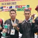 Para atlet dan Pelatih asal Gorontalo yang ikut berpartisipasi menyumbang medali perak dan perunggu pada ajang Kings Cup Sepaktakraw World Championship 2022 di Bangkok, Thailand. (Foto – Istimewa)