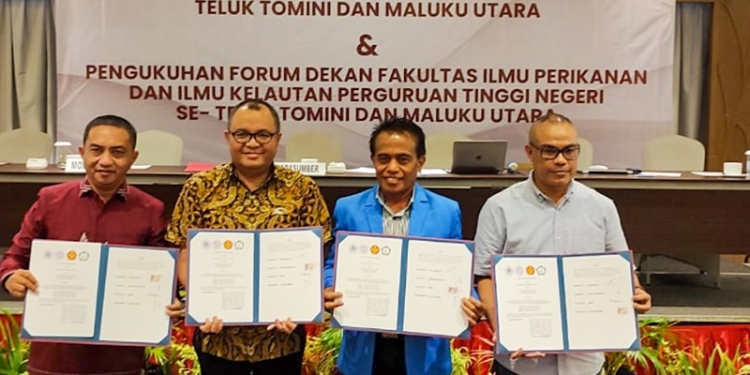 Forum Dekan Fakultas Perikanan dan Kelautan (FPIK) Se-Teluk Tomini dan Maluku Utara (Malut)  menandatangani kerja sama pengembangan kawasan (istimewa)