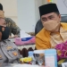 Ketua DPRD Kota Gorontalo, Hardi Sidiki saat  menghadiri kegiatan doa nesama secara daring dengan Mabes Polri dalam rangka hari Bhayangkara Ke-76, di Polres Gorontalo Kota, Sabtu,(02/072022)