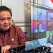 Menteri Koordinator Bidang Perekonomian Airlangga Hartarto saat memberikan sambutan secara virtual dalam KTT W20 tersebut, Kamis (21/07).