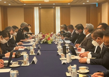 Pertemuan Masumi Kakinoki, Ketua Keidanren dan Presiden/CEO Marubeni Corporation bersama Menteri Koordinator Bidang Perekonomian Airlangga Hartato.