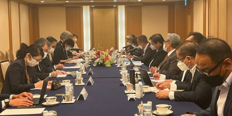 Pertemuan Masumi Kakinoki, Ketua Keidanren dan Presiden/CEO Marubeni Corporation bersama Menteri Koordinator Bidang Perekonomian Airlangga Hartato.