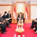 Presiden RI Joko Widodo menerima kunjungan kehormatan Ketua Liga Parlementer Jepang-Indonesia (Japan-Indonesia Parliamentary Friendship League) Nikai Toshihiro di Imperial Hotel, Tokyo, Jepang, Rabu.