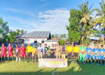 Sepakbola mini friendship cup 2022 siap menjaring talenta berbakat di Kabupaten Gorontalo. event yang berlangsung di Lapangan Kelurahan Hunggaluwa diikuti oleh 24 Club Se-provinsi Gorontalo. (Foto: Putra/Gopos)