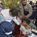 Pj Gubernur Gorontalo, Hamka Hendra Noer, menyemangati salah seorang siswa peserta imunisasi di Kejati Gorontalo, Selasa (19/7/2022). (Kominfo Provinsi Gorontalo)