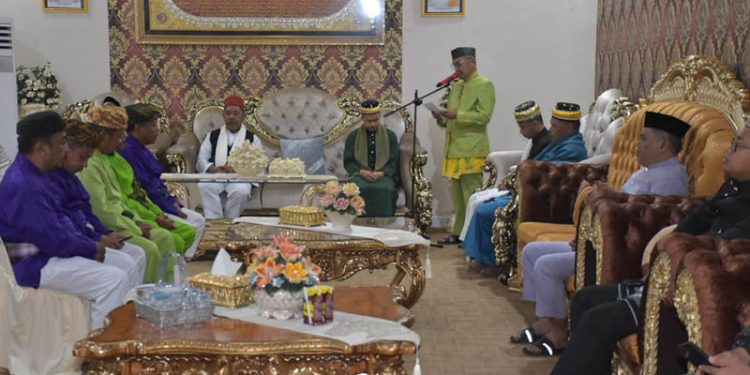 Bupati Pohuwato, Saipul Mbuinga, Memberikan Sambutan Dalam Prosesi Tenggeyamo, di Rumah Jabatan, Sabtu 09/07/2022 (Istimewa)