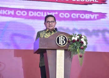 Wali Kota Gorontalo, Marten Taha, memberikan sambutan pada HACF 2022 di Grand Palace Convention Center (GPCC) Kota Gorontalo.