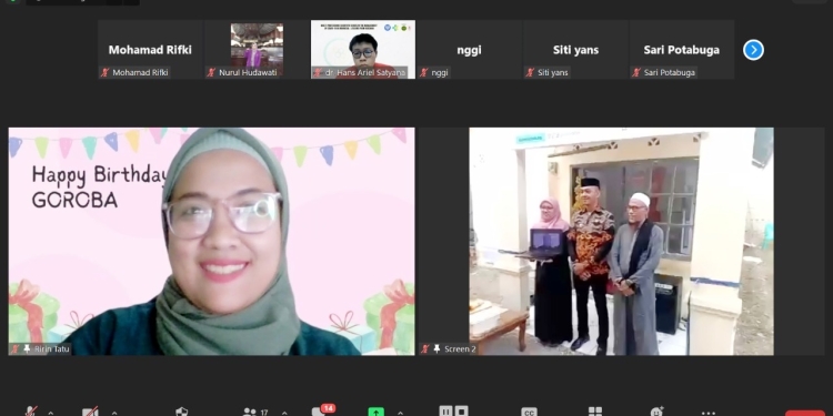 Perayaan milad ke-2 Yayasan Gorontalo Baik Indonesia yang dilaksanakn secara hybrid, Jumat (1/7/2022) (istimewa)