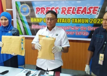 Barang bukti ganja seberat 1 Kilogram disita BNNP Gorontalo, Jumat (8/7/2022) (istimewa)