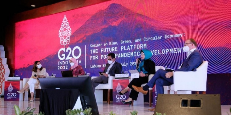 Side Event Pertemuan Sherpa ke-2 Presidensi G20 Indonesia, yang dilaksanakan di Labuan Bajo, Nusa Tenggara Timur, Rabu (13/07).