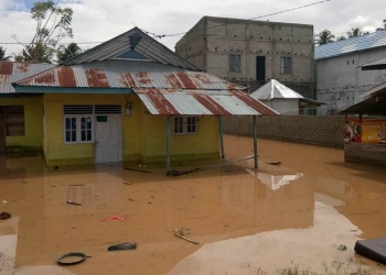 Salah Satu Rumah Warga Terdampak Banjir di Desa Palopo, Kecamatan Marisa, Kabupaten Pohuwato, Rabu 31/08/2022 (Yusuf/Gopos)
