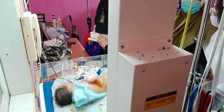 Bayi perempuan yang ditemukan warga di Desa Ilotedea, Kecamatan Tilango, Kabupaten Gorontalo, saat ini sedang dalam perawatan di Puskesmas Tilango.(istimewa)