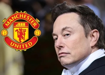 Ilustrasi Elon Musk bersama Klub MU (Dok. Goal.com)
