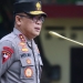 Kepala Kepolisian Daerah Gorontalo Irjen Pol. Helmy Santika saat memberi wejangan kepada seluruh Personilnya saat pelaksanaan apel gabungan di Polda Gorontalo, Selasa (16/08/2022). (Foto: Humas Polda Gorontalo)