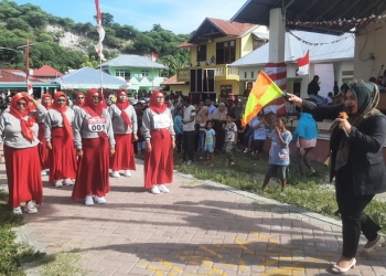 Keseruan Lomba Gerak Jalan Unik di Leato Selatan, Kota Gorontalo