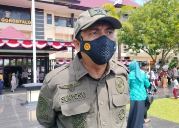 Kepala Badan Intelejen Negara Daerah (BINDA) Gorontalo, Suryono saat diwawancarai gopos.id dalam kegiatan Gebyar Vaksinasi di Halaman Polda Gorontalo, Selasa (9/8/2022). (Foto: Putra/Gopos)