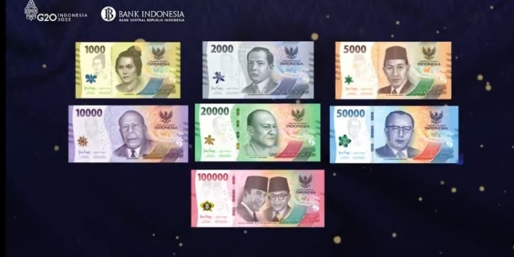 Penampakan uang kertas baru yang baru saja diluncurkan oleh Pamerintah dan Bank Indonesia, Kamis (18/8/2022) (istimewa)