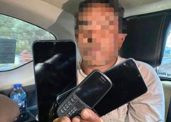 LM, terduga pencuri handphone dibekuk oleh Tim Opsnal Reskrim Polres Gorontalo Utara.(istimewa)