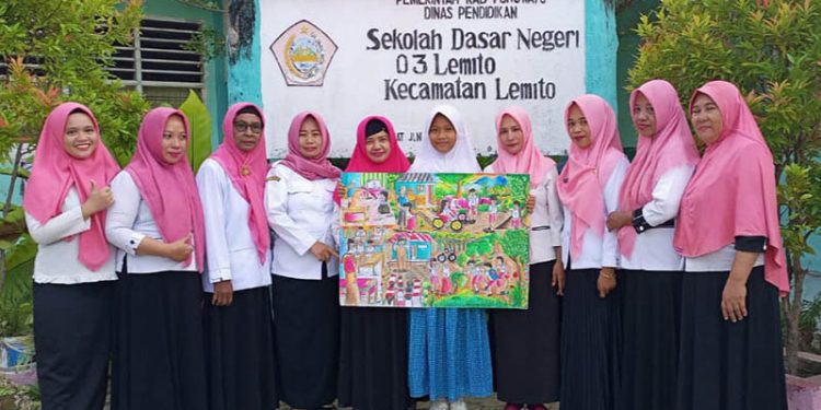Nur Aziza Mutakhara siswa SDN 03 Lemito Mewakili Gorontalo, Dalam FLS2N Tingkat Nasional, Selasa 16/08/2022 (Istimewa)