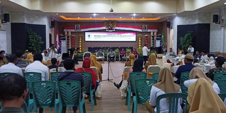 Uji publik ranperda pemondokan di DPRD kota Gorontalo, Senin (15/8/2022).
