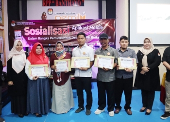 Sosialisasi Aplikasi Mobile Lindungihakmu yang diselenggarakan oleh KPU Bone Bolango, Rabu (3/8/2022) (istimewa)