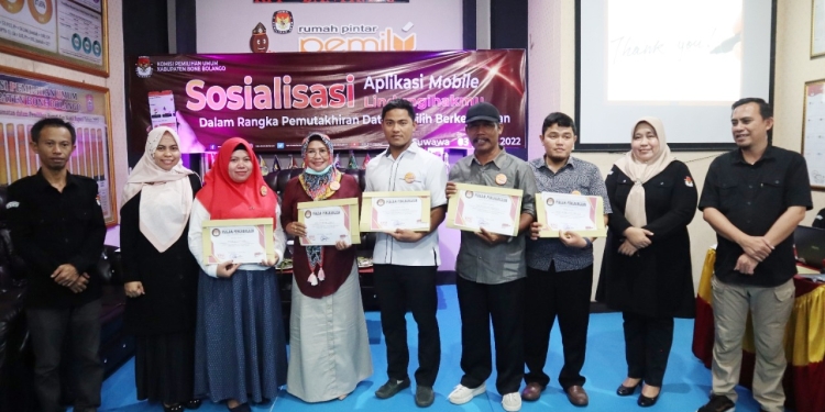 Sosialisasi Aplikasi Mobile Lindungihakmu yang diselenggarakan oleh KPU Bone Bolango, Rabu (3/8/2022) (istimewa)