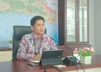 Kepala BPS Provinsi Gorontalo, Mukhamad Mukhanif memberikan keterangan saat rilisi pertumbuhan ekonomi Gorontalo, Jumat (5/8/2022) (muhajir/gopos)