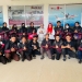 Ketua Kwarcab Bone Bolango, Kak Lolly Pou Junus saat menyambut peserta Jambore Nasional ke XI kontingen Kabupaten Bone Bolango di Bandara Djalaludin, Rabu (24/8/2022). (Foto Istimewa)