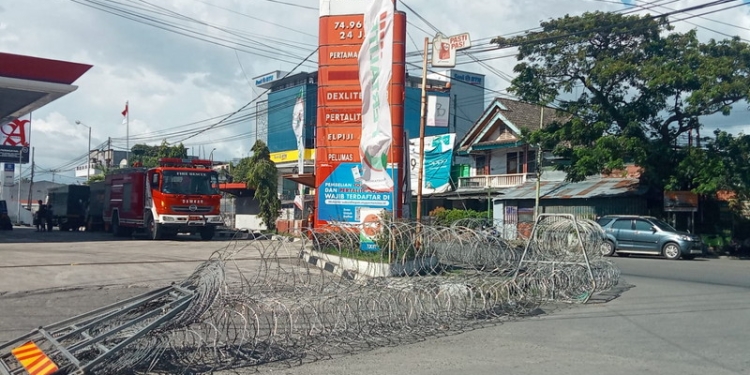 Kondisi terkini SPBU Bundaran Saronde, Kota Gorontalo. (Foto: Sari/Gopos)