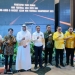 Forkopimda Provinsi Gorontalo berfoto bersama Menpora, Zainuddin Amali dan Presiden Asian Mini Football Confederation (AMFC), Mohammad Alddausari saat kegiatan penandatanganan MOU Kesepakatan Antara Penjabat Gubernur Gorontalo dengan Presiden Asia Mini Football Confederation (AMFC) sekaligus Launching Logo dan Maskot Asian Mini Football Championship 2023, di Hotel Aston, Kota Gorontalo, Jumat malam (16/9/2022). Foto: Putra/Gopos.