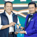 Ketua MPR, Bambang Soesatyo (kiri) menghadiri syukuran HUT ke-70 Fadel Muhammad sekaligus peluncuran buku 'Building a Legacy', di Jakarta, Jumat malam (20/5/22).(Foto: MPR RI)