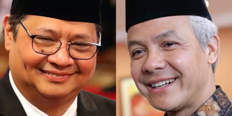 Airlangga Hartarto dan Ganjar Pranowo.