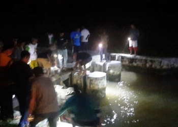 Beberapa warga, Babinsa, dan Babinkamtibmas setempat terlihat ikut melakukan pencarian terhadap korban. (Foto: Istimewa)