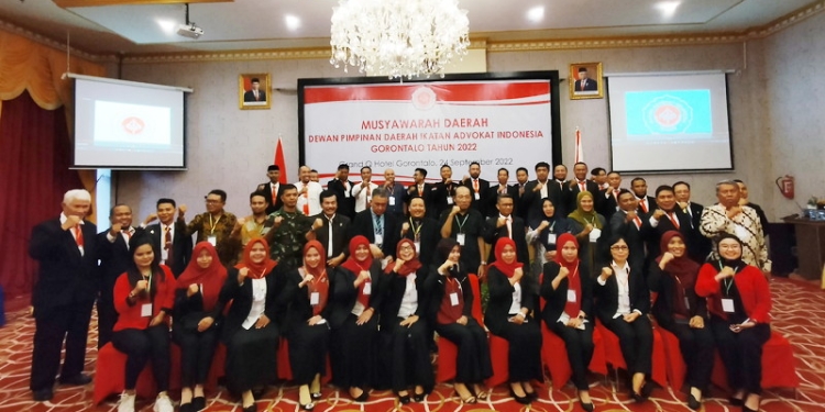 Ikatan Advokat Indonesia (Ikadin) Provinsi Gorontalo menggelar Musyawarah Daerah (Musda) tahun 2022 yang pertama kalinya di Hotel Grand Q, Kota Gorontalo, Sabtu (24/9/2022). (Foto: Putra/Gopos)