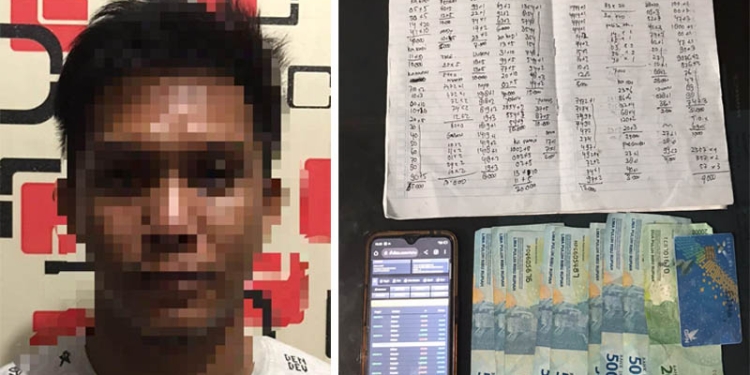 MRH pemuda 25 tahun ini, diamankan Tim Rajawali Satreskrim Polres Gorontalo Kota, bersama personil Polsek Kota Utara, diduga sebagai bandar judi togel online, Rabu (14/9/2022). (Foto: istimewa)