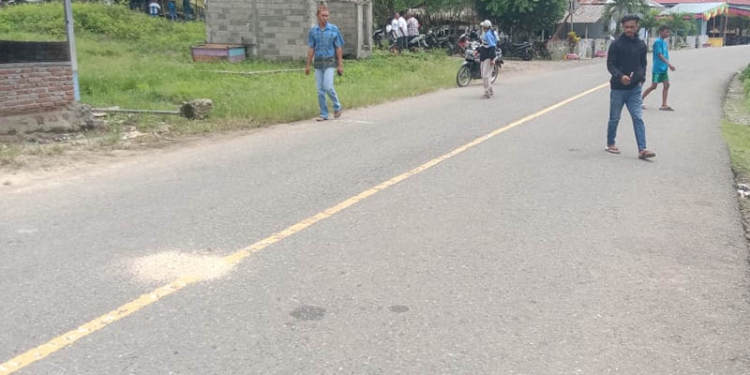 Lokasi kecelakaan yang melibatkan Maliki hingga meninggal dunia akibat tertabrak sepeda motor. (istimewa)