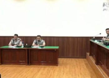 Tangkapan layar sidang etik Bharada Sadam, ajudan sekaligus sopir Irjen Ferdy Sambo terkait pelanggaran etik kategori sedang di Mabes Polri, Jakarta, Senin (12/9/2022)