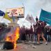 Unjuk rasa Aliansi Mahasiwa Merah Maroon di Simpang Lima Talaga, Jumat (2/9/2022) (muhajir/gopos)