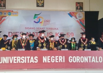 Sidang Senat Terbuka dalam rangka Dies Natalis Ke-59 UNG, Jumat (16/9/2022) (muhajir/gopos)