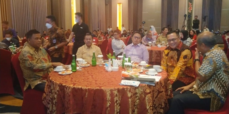 Ekspos 100 hari kerja dan simposium pembangunan yang digelar oleh Badan Kesbangpol Provinsi Gorontalo di Hotel Aston, Kota Gorontalo, Jumat (23/9/2022).  (muhajir/gopos)